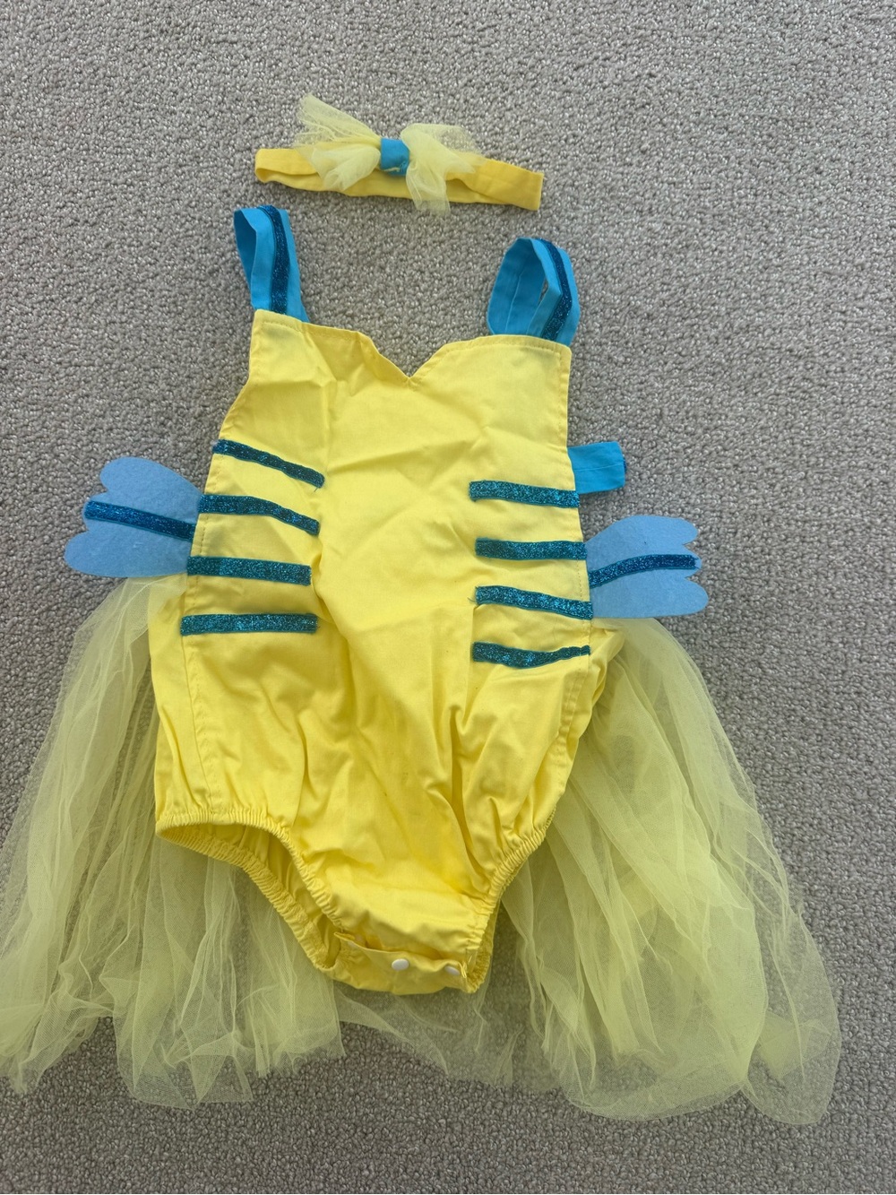 Baby Girl Flounder tutu outfit with tulle skirt